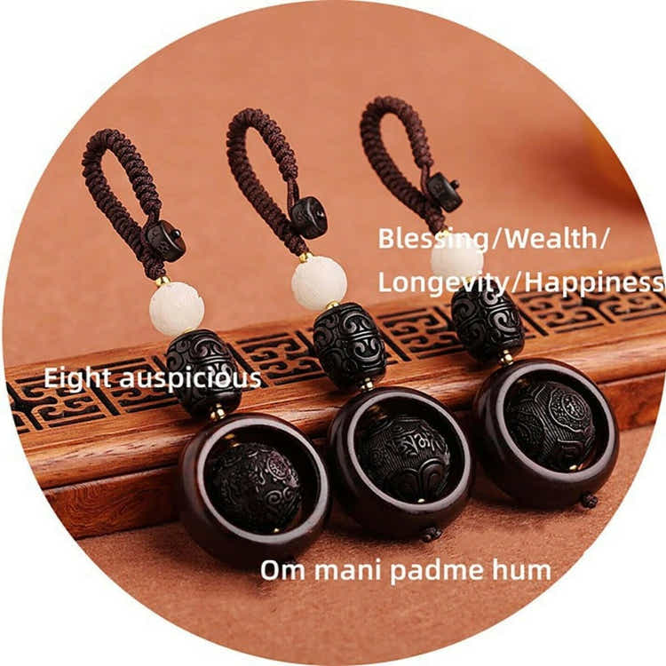 Sandalwood Fortune Bead Pendant - Spiritual Blessings & Natural Elegance - Yomkey