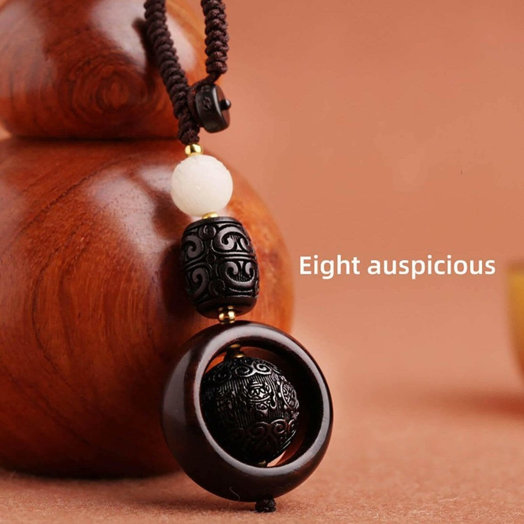 Sandalwood Fortune Bead Pendant - Spiritual Blessings & Natural Elegance - Yomkey
